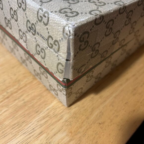 Authentic Gucci Parfums Guccissima Taupe Brown Green Red Web Zip Clutch Handbag - Picture 15 of 16